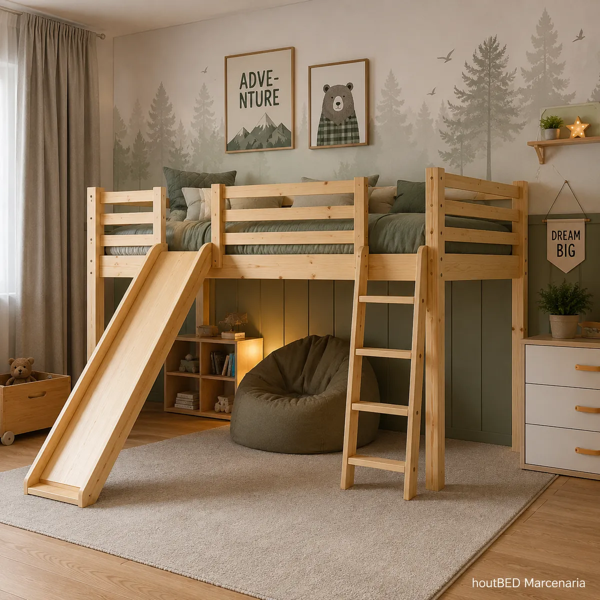 Cama Suspensa com Escorregador